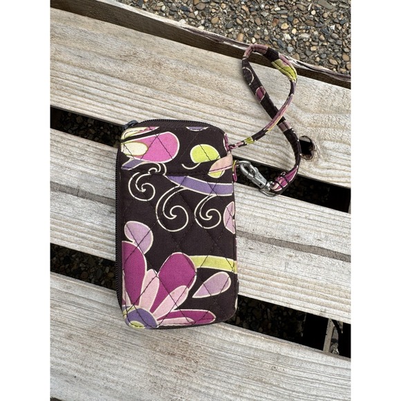 Vera Bradley All in One ID Wristlet‎ Zip Wallet Purple Punch 5.5 x 3.5 - Picture 1 of 5